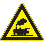 Panneau pvc attention chemin de fer