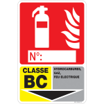Panneau pvc extincteur classe bc + �tiquette