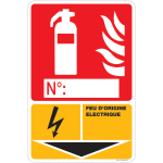 Panneau pvc extincteur feu �lectrique + �tiquette