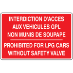 Panneau pvc interdit v�hicules gpl sans soupape