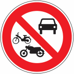Panneau pvc interdit aux voitures motos et cyclomoteurs