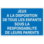 Panneau pvc jeux enfants sous responsabilit� parents