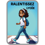 Panneau ralentissez lyce