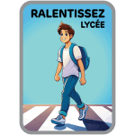Panneau ralentissez lyc�e