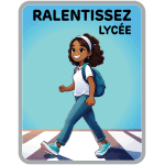 Panneau ralentissez lyc�e