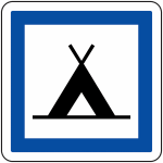 Panneau routier camping pour tentes ce4a