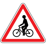 Panneau routier dbouch de cyclistes a21