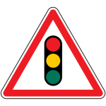 Panneau routier feux tricolores a17