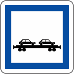 Panneau routier gare auto / train ce8