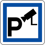 Panneau routier parking sous surveillance ce9