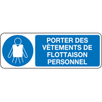 Panneaux v�tements de flottaison perso picto + texte