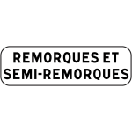 Panonceau routier m4e2 remorques et semi - remorques