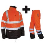 Parka et pantalon jaune ou orange haute visibilit