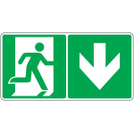 Plaque plexi sortie de secours en bas 300 x 150 mm