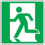 Plaque plexi sortie de secours  gauche 150 x 150 mm