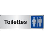Plaque de porte wc hommes / femmes fond blanc ou alu