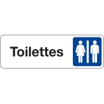 Plaque de porte wc hommes / femmes fond blanc ou alu
