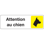 Plaque rectangulaire couleur attention au chien
