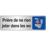 Plaque rectangulaire couleur rien jeter wc