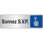 Plaque rectangulaire couleur sonnez svp