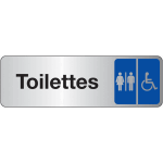Plaque rectangulaire couleur toilettes hommes / femmes