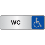 Plaque rectangulaire couleur wc handicaps