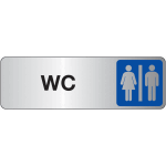 Plaque rectangulaire couleur wc picto h / f