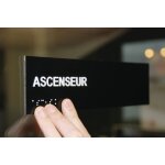 Plaque texte et braille toilettes mixtes