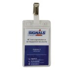 Portes badges pvc transparent avec clip