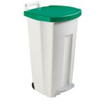 Poubelle mobile  pdale 60, 90 et 120 l corps blanc
