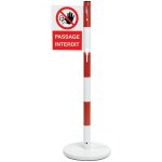 Support pvc a4 passage interdit pour poteaux acier