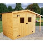 Abri de jardin bois eden habrita 4, 08 m2 avec b�cher 2. 08 m2 et