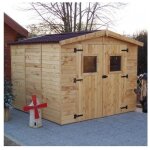Abri de jardin bois massif habrita 5, 76 m2 avec plancher et toit en