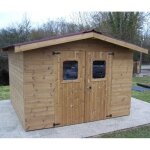 Abri de jardin thermabri en bois massif de 10, 33 m2 avec toiture