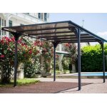 Carport toit plat 14. 70 m2 en aluminium et polycarbonate habrita