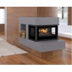 Insert � bois 3 faces vitr�s bronpi paris 90 - 3 - c 14kw avec turbine