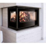 Insert  bois ferlux panoramic 70 angle avec 2 cts vitrs 15 kw