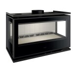 Insert � bois ferlux panoramic 90 avec 3 c�t�s vitr�s 18 kw