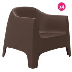 Lot de 4 fauteuils lounge solid vondom bronze