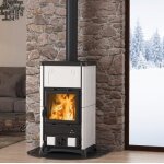 Po�le � bois nordica extraflame fedora 8. 3kw blanc infinity