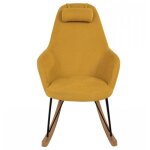 Rocking - chair hygge en tissu jaune et bois eva kosyform