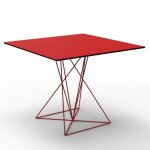 Table faz vondom inox rouge 100x100xh72