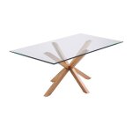 Table à manger verre et bois rectangulaire 180 doli kosyform Table à manger verre et bois rectangulaire 180 doli kosyform