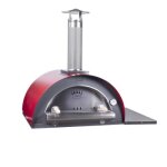 Four  pizza bois family 60 clementi rouge rubis 1 porte inox + 1 porte vitre