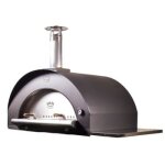 Four  pizza bois maxi family clementi gris anthracite 1 porte inox + 1 porte vitre
