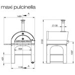 Four  pizza bois maxi family clementi rouge rubis 1 porte inox
