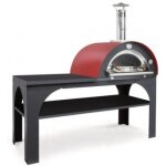 Four  pizza bois pizza party clementi rouge rubis 1 porte inox + 1 porte vitre
