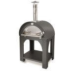 Four  pizza bois pulcinella 80 + base clementi marron 1 porte inox + 1 porte vitre
