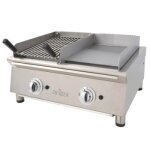 Fry - top gaz acier rectifi 35x40cm + grill pierre de lave 35x40cm arilex