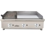 Fry - top gaz chrome 65x40cm + grill pierre de lave 35x40cm arilex